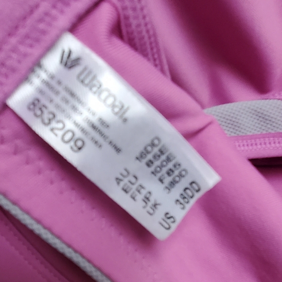 Wacoal Sport Contour Bra Pink Gray Size 38DD - Picture 5 of 6